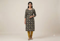 Soft Cotton Floral Printed Dress Material Top Fabric – Black & Mustard | 44" Width | 2.5 Meter