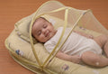 Portable Baby Mosquito Net Bed with Soft Cushion & Foldable Protective Canopy – Teddy Print (Yellow)