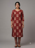 Maroon Abstract Print Soft Cotton Dress Material Set – Top & Bottom Fabric