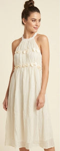 Imported Free Size Women's Bow Detail Sleeveless Maxi Frock – Elegant Ivory White