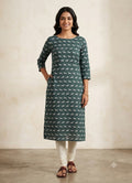 Blue Horse Print Soft Cotton Top Material – 2.50 Meters | 44" Width