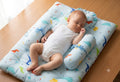 Soft Cotton Baby Sleeping Bed Set with Pillow & Bolsters | Baby Sleeping Mat for 3 Months to 1 Year | Dinosaur Print