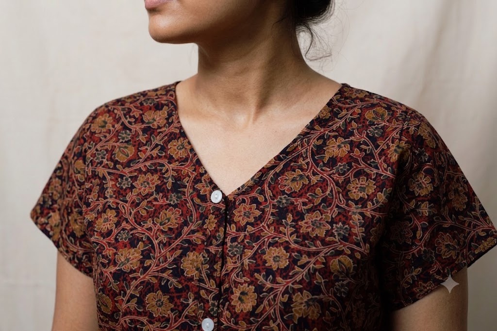 Women's Floral Print Knee Length Cotton Nighty | Front Button House Dress | Soft & Comfortable Sleepwear