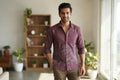 Men's Dusty Purple Cotton Floral Printed Full Sleeve Casual Shirt | Regular Fit Button-Down Shirt